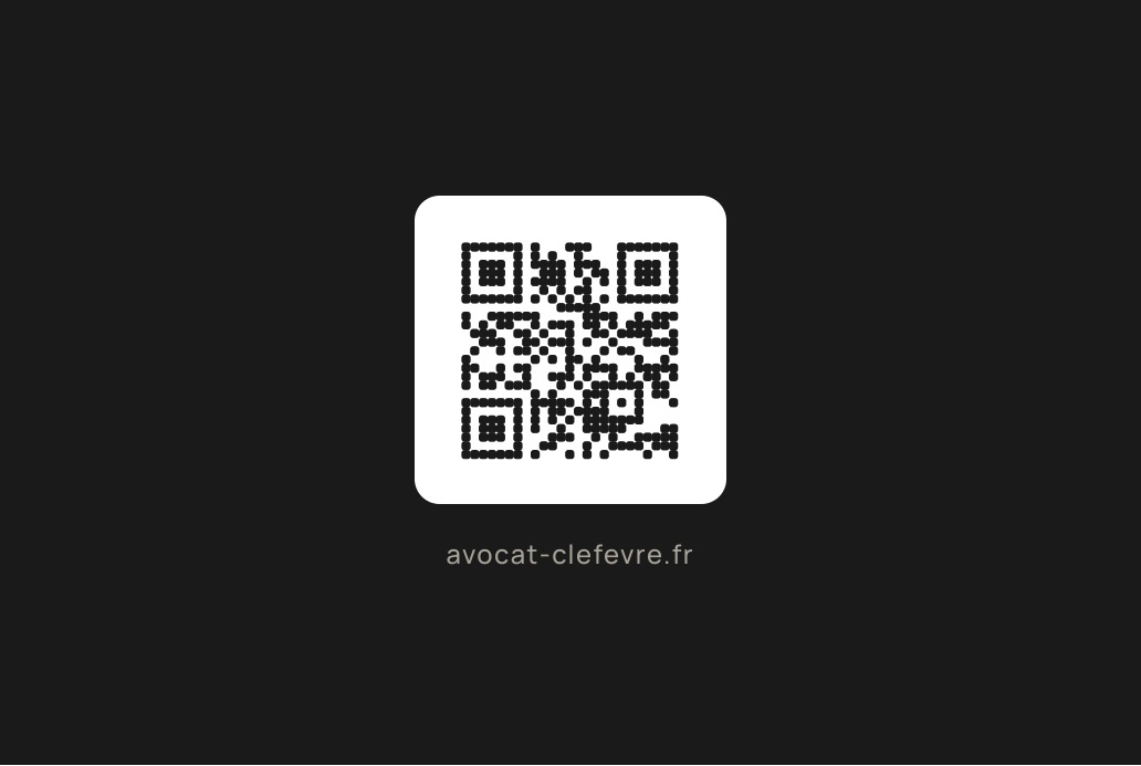 Carte de visite CL Avocat, verso avec QR code